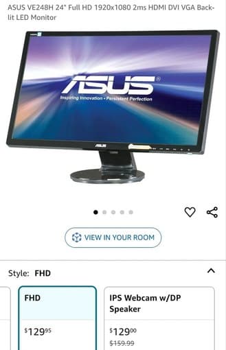 ASUS 24" Full HD Monitor 1080p 2