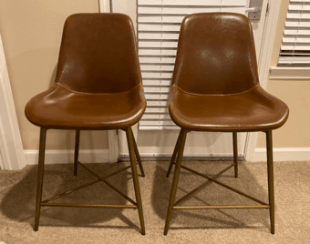 Brown leather counter stools for sale 1