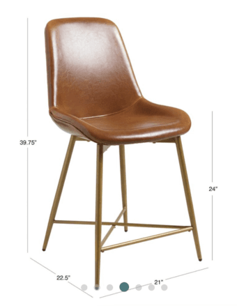 Brown leather counter stools for sale 2