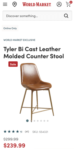 Brown leather counter stools for sale 3