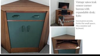 Corner Desk - real wood antique 2