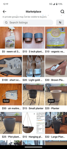 Plant items, planters, electric bass, shoes 1