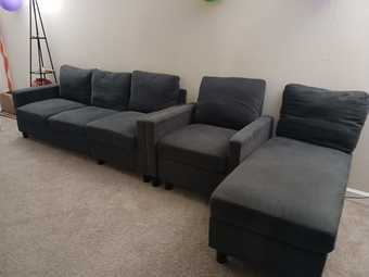 Shintenchi 79 Inch Convertible Sectional Sofa Couch 2