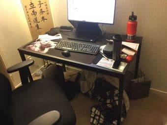 IKEA computer desk (black, wood/metal) 2