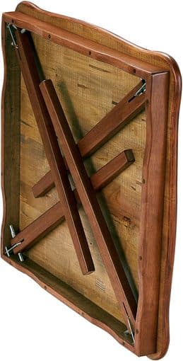 Solid Wood Dining Table - Scalloped Edge Compact Folding Legs - $50 1