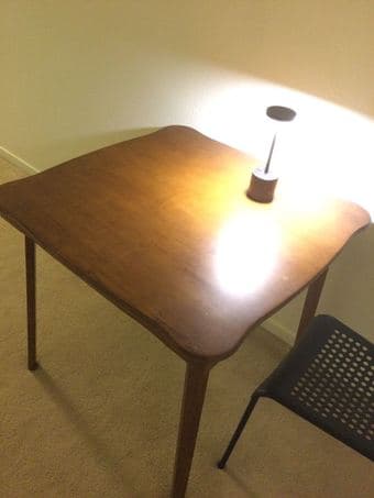 Solid Wood Dining Table - Scalloped Edge Compact Folding Legs - $50 4