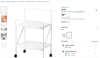 IKEA side table on casters for sale 2