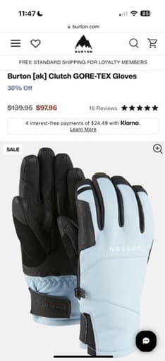 Burton [ak] Clutch GORE-TEX Gloves – Brand New (Moonrise, XS) 1