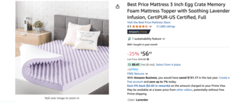 Full size mattress topper + cover for EVGR bed 1