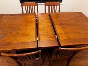 6' x 3.5' Dining Room Table with 1' insert and 6 Chairs 2