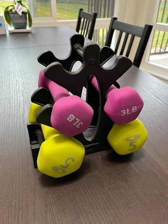 workout stuff (small dumbell set + pilates ring + yoga met) 2