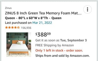 Selling Zinus queen mattress 3