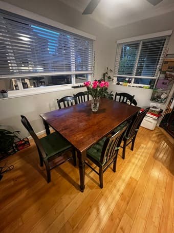 Small Dining Set w/ Table + 6 Chairs 1