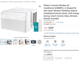 ULTRA QUIET + ICE COLD Midea U-Shaped WINDOW AC (8000 BTU) - Like New! 1