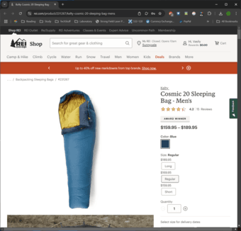 Kelty Cosmic Down 20F Regular Sleeping Bag 4