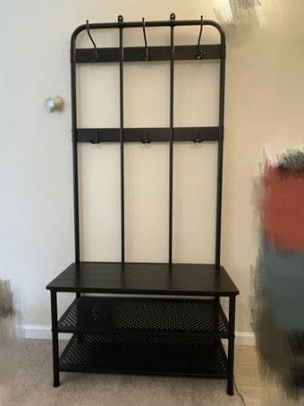 Ikea PINNIG Coat rack with shoe storage bench 1