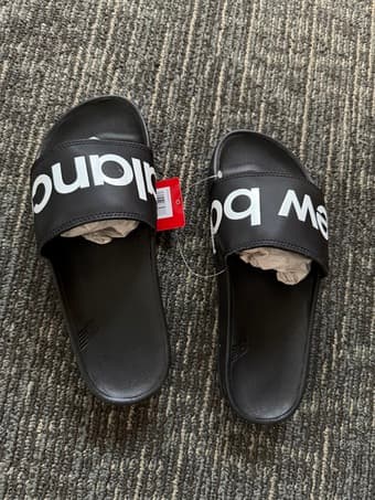 mens new balance slides, comfortable size 6, black 1