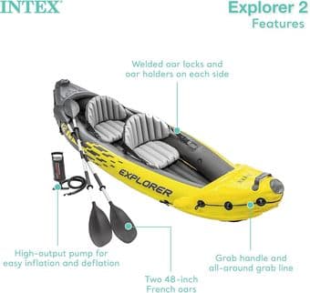 Inflatable kayak 2 person + 2 life vests 2