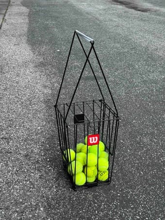 Tennis hopper basket and balls 2