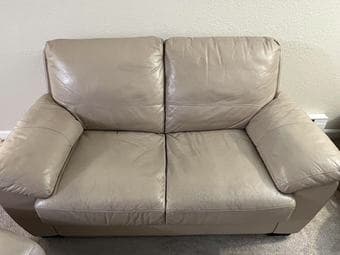 Leather Loveseat + Ottoman for $210 (95051 Pickup) 2