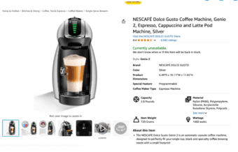 NESCAFE Dolce Gusto Coffee Machine, Genio 2 1