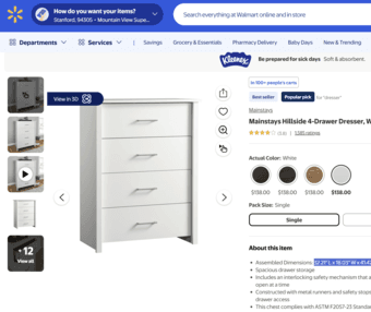 Chest of drawers/ 4-drawer dresser (pickup 94306) 2