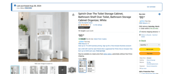 Like new Over toilet storage cabinet 3