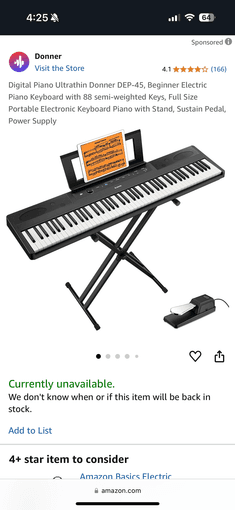 Donner DEP-45 88 Key Digital Piano Ultrathin, Beginner Electric Piano 1