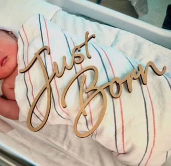 “Just Born” plate for baby photo 2