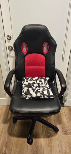 Black and Red Gaming Chair w/ Pillow ($60 or best offer!) 1