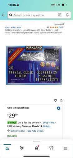 360 pieces plastic knife+fork+spoon 1