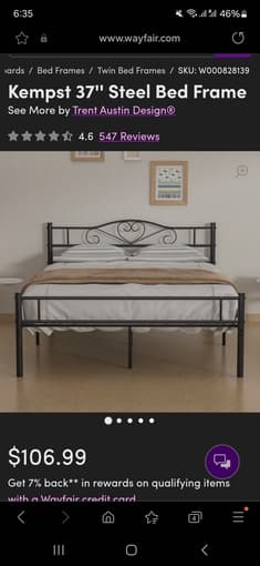 Steel bed frame - Queen 1
