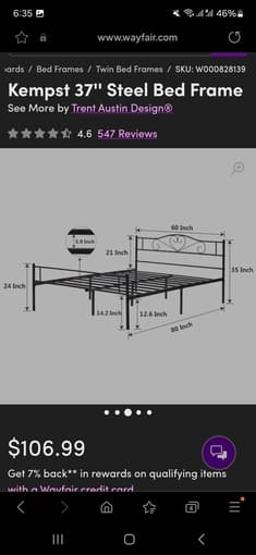 Steel bed frame - Queen 2