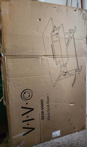 Black desk riser to convert table to standing desk 2