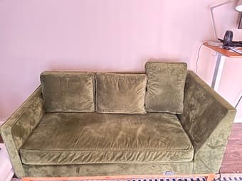 Stylish Green Velvet Sofa ( great condition!) 1