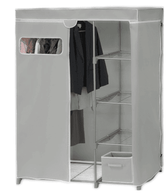 Portable cloth organizer closet with cover, dark gray 2