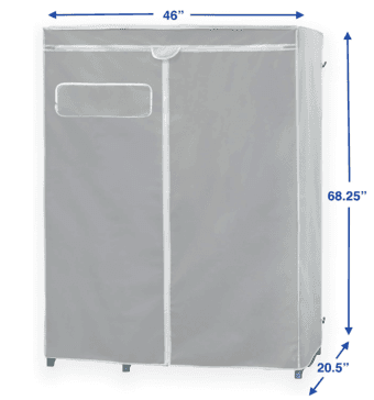 Portable cloth organizer closet with cover, dark gray 3