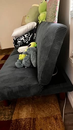 Teal blue loveseat 2