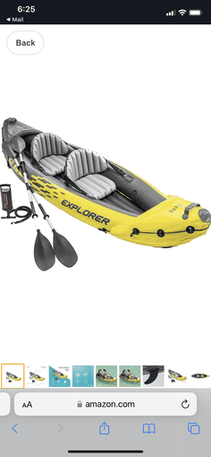 Inflatable kayak and vests 1