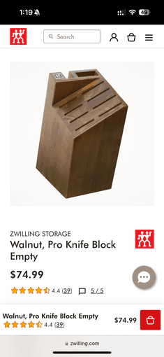 Selling a brand new Zwilling Knife Block (empty) 1