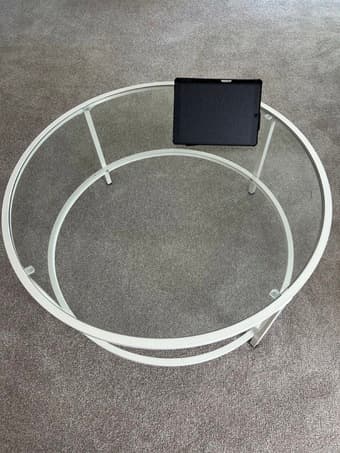 coffee table made of steel and glass 1