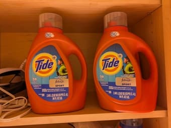 Tide laundry detergent (84 FL oz) and Dawn dishwashing detergent FL oz 1