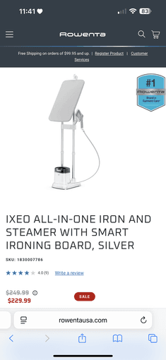 Rowenta IXEO full size steamer 1