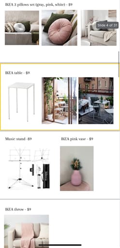 Move-out sale - every item at $9 - table, pillow, throw, music stand 1