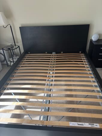 Ikea Queen Malm Bed + slatted bed base + almost new memory foam mattre 2