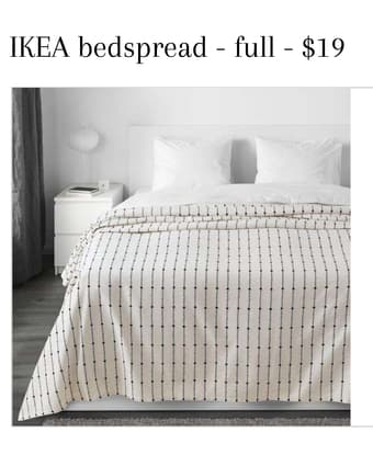 IKEA bedspread white, black 1