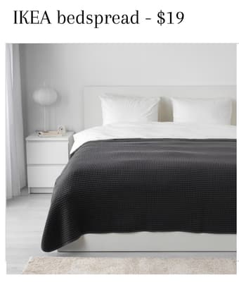 IKEA bedspread white, black 2