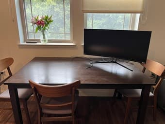 Brown solid wood table 1