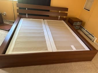 king size bed frame with two matching night stands 2