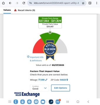 2020 BMW X4 M40i Sport Utility 4D 2